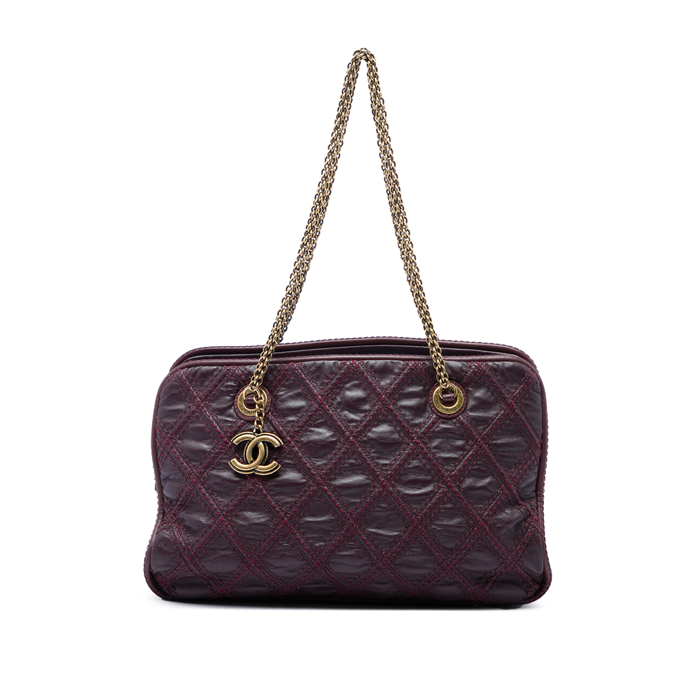 Pre-Loved Chanel CC Quilted Calfskin Triptych Shoulder Bag